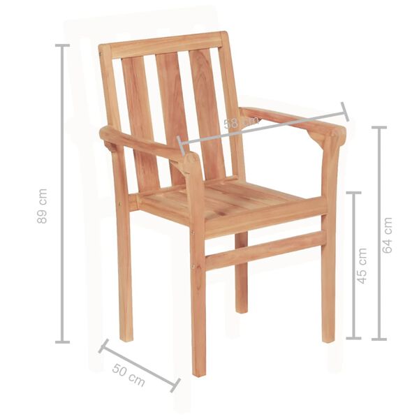 vidaXL Σετ Επίπλων Bistro 3 Τεμαχίων από Μασίφ Ξύλο Teak