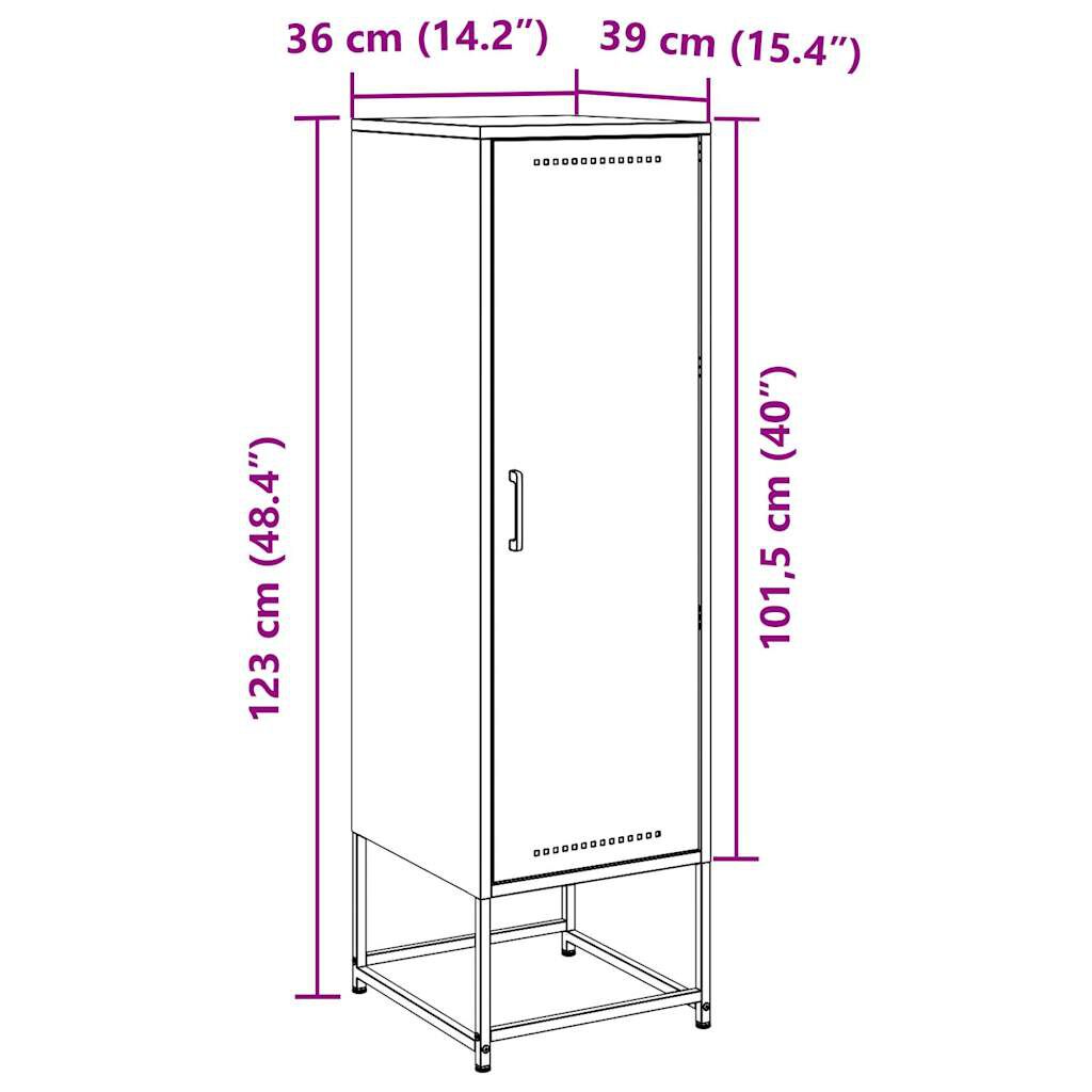 vidaXL Μπουφές Μαύρος 36x39x123 εκ. από Ατσάλι