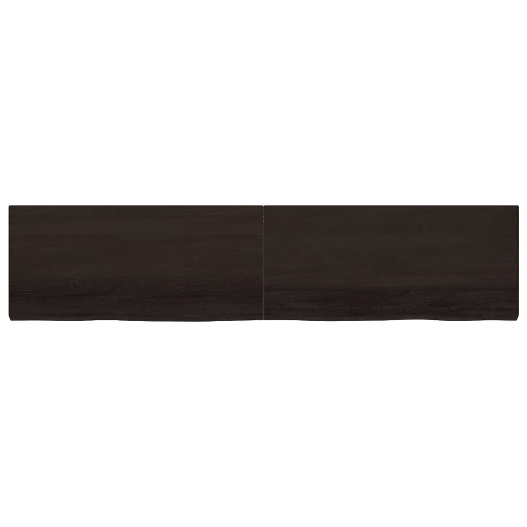 vidaXL Πάγκος Μπάνιου Σκούρο Καφέ 220x50x(2-6) εκ. Επεξεργ. Μασίφ Ξύλο