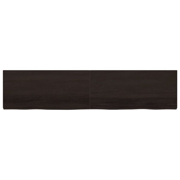 vidaXL Πάγκος Μπάνιου Σκούρο Καφέ 220x50x(2-6) εκ. Επεξεργ. Μασίφ Ξύλο