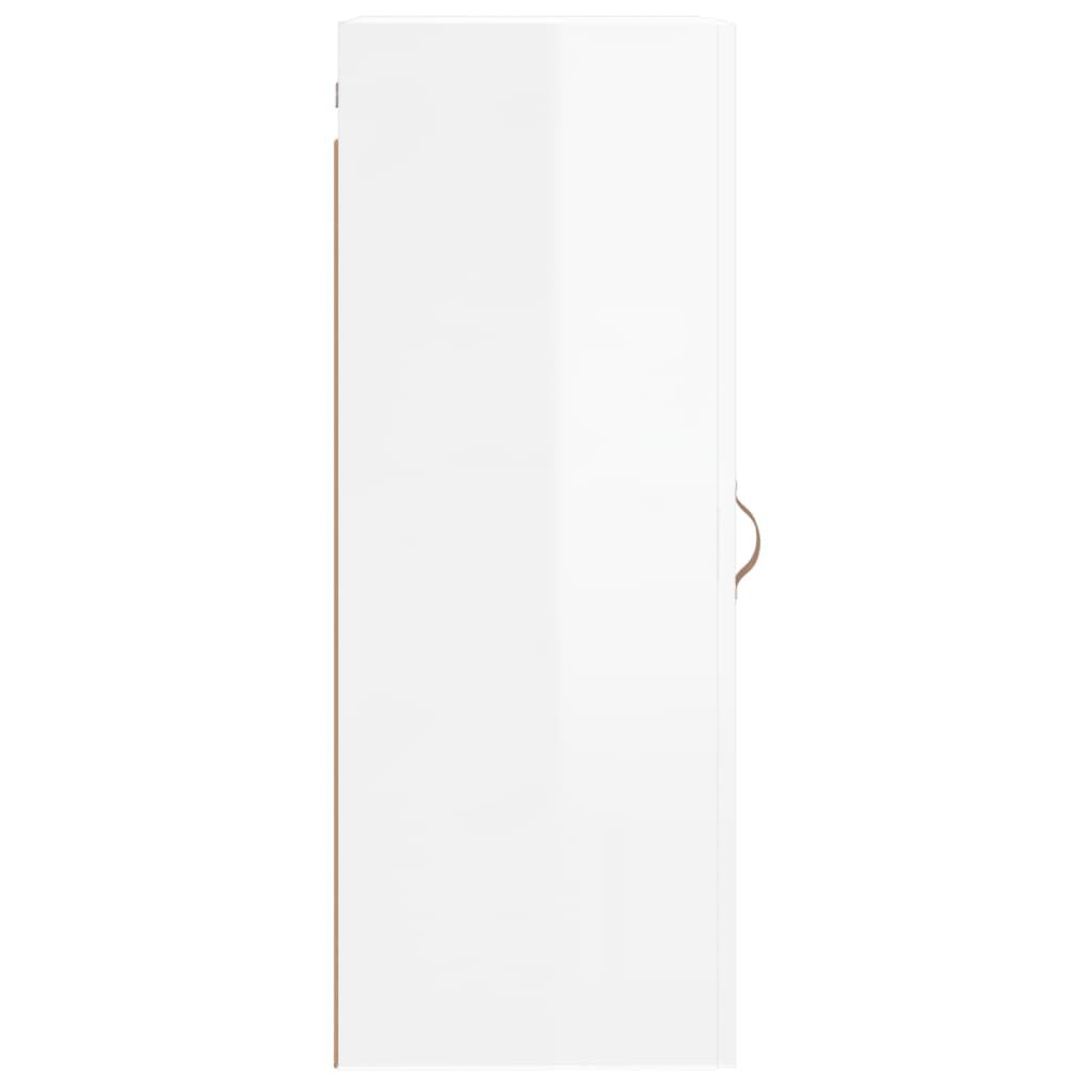 vidaXL Ντουλάπι Τοίχου Γυαλιστερό Λευκό 34,5 x 34 x 90 εκ.