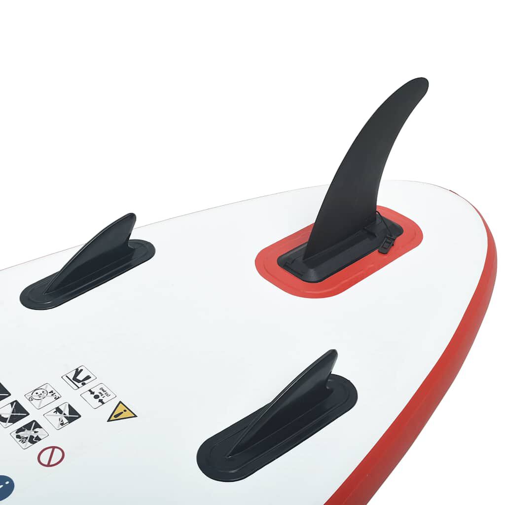 vidaXL Σετ Σανίδας Stand Up Paddle / Surf Φουσκωτό Κόκκινο και Λευκό