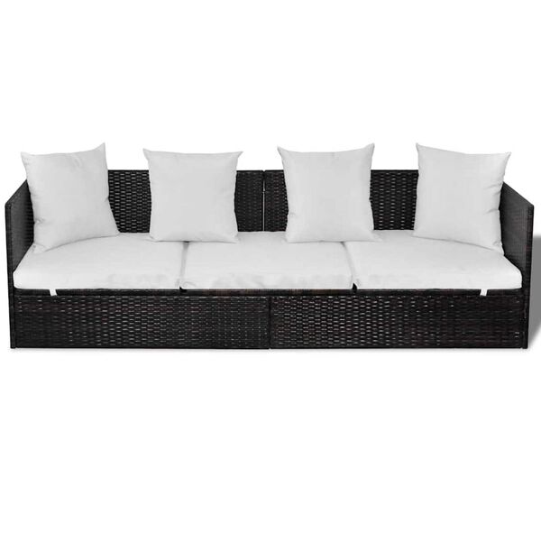 vidaXL Ξαπλώστρα Καφέ 200 x 60 x 58 εκ. συνθετικό ρατάν