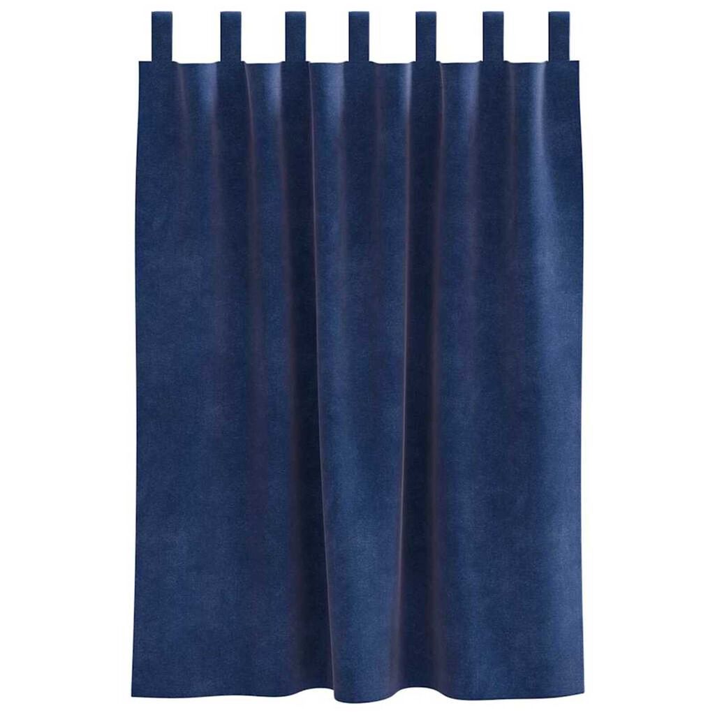 vidaXL Κουρτίνες με κουρτίνες 2 pcs Σκούρο Μπλε 140 x 140 cm Βελούδο