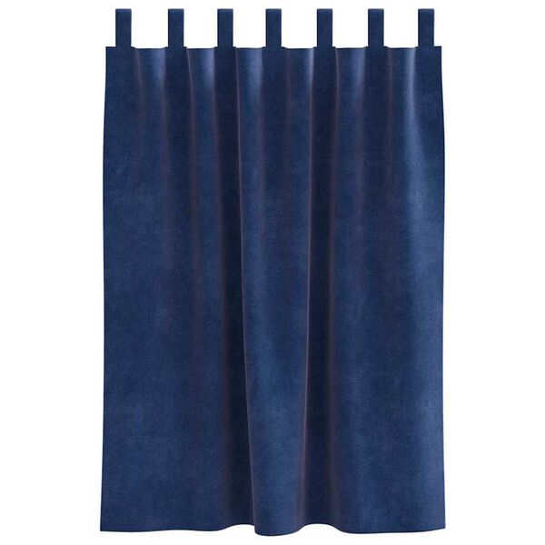 vidaXL Κουρτίνες με κουρτίνες 2 pcs Σκούρο Μπλε 140 x 140 cm Βελούδο