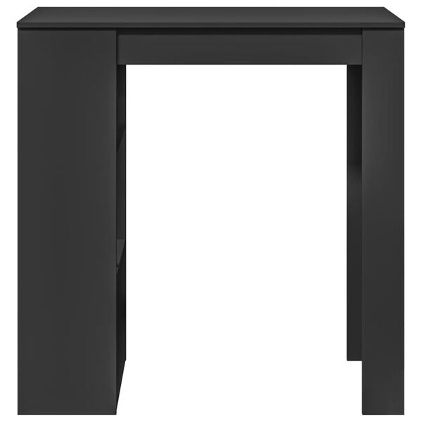 vidaXL Τραπέζι Μπαρ με Ράφια Μαύρο 102 x 50 x 103,5 εκ.από Επεξ. Ξύλο
