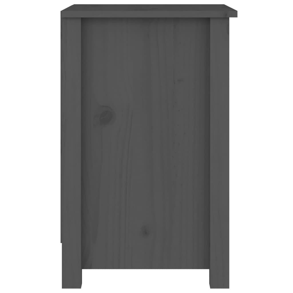 vidaXL Κομοδίνο Γκρι 40 x 35 x 55 εκ. από Μασίφ Ξύλο Πεύκου