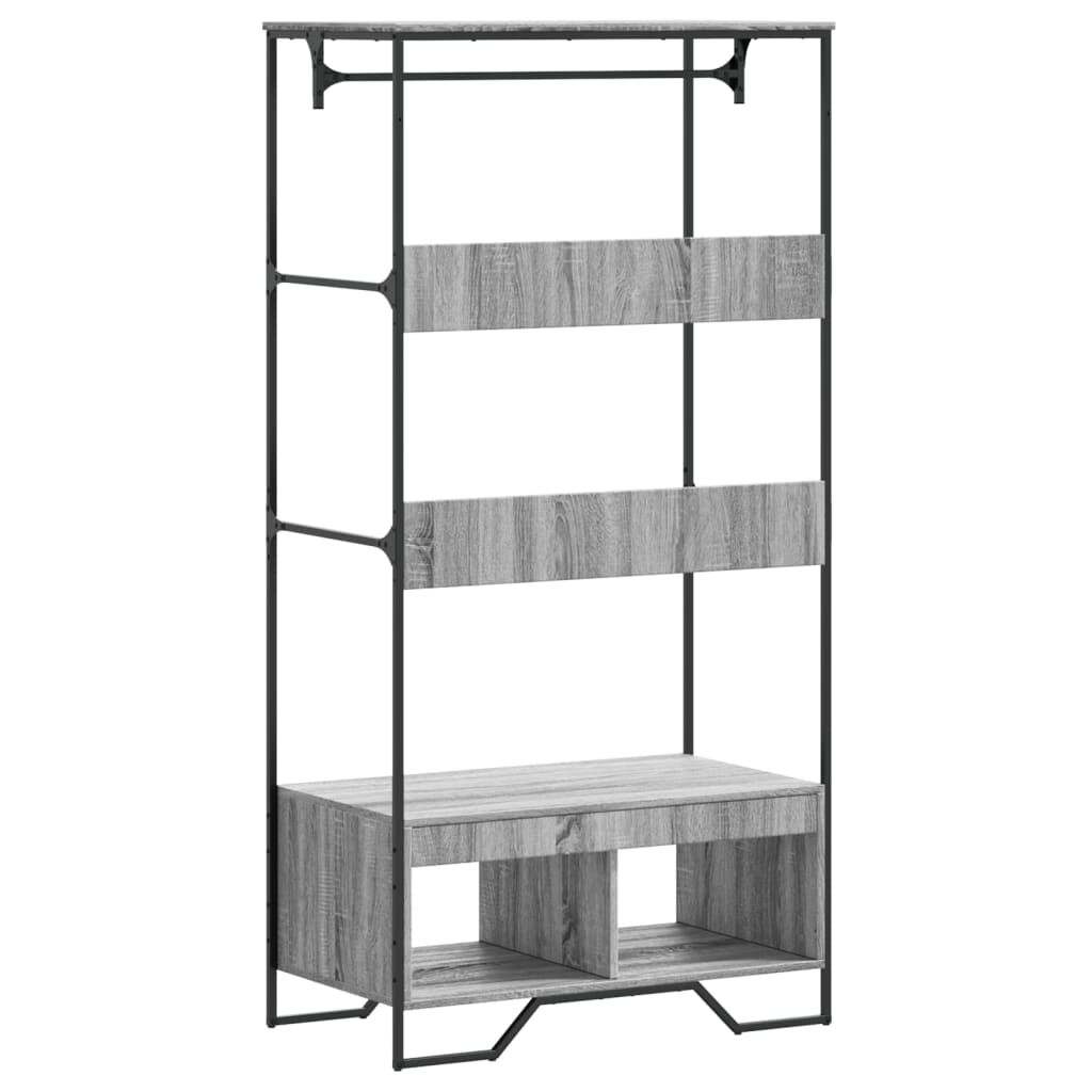 vidaXL Ντουλάπα Γκρι Sonoma 90x50x180 εκ. από Επεξεργασμένο Ξύλο