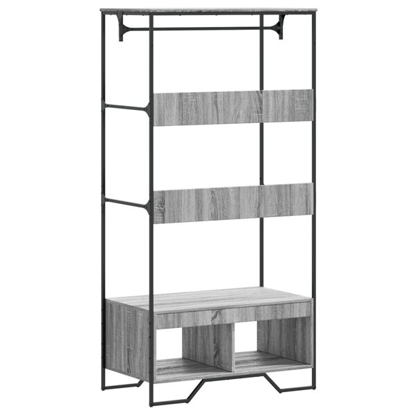 vidaXL Ντουλάπα Γκρι Sonoma 90x50x180 εκ. από Επεξεργασμένο Ξύλο