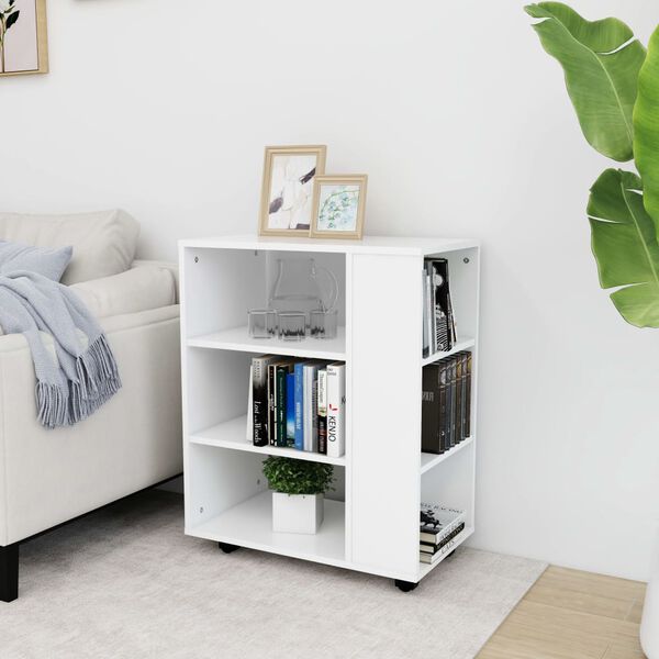 vidaXL Ντουλάπι Τροχήλατο Λευκό 60 x 35 x 75 εκ. από Επεξ. Ξύλο