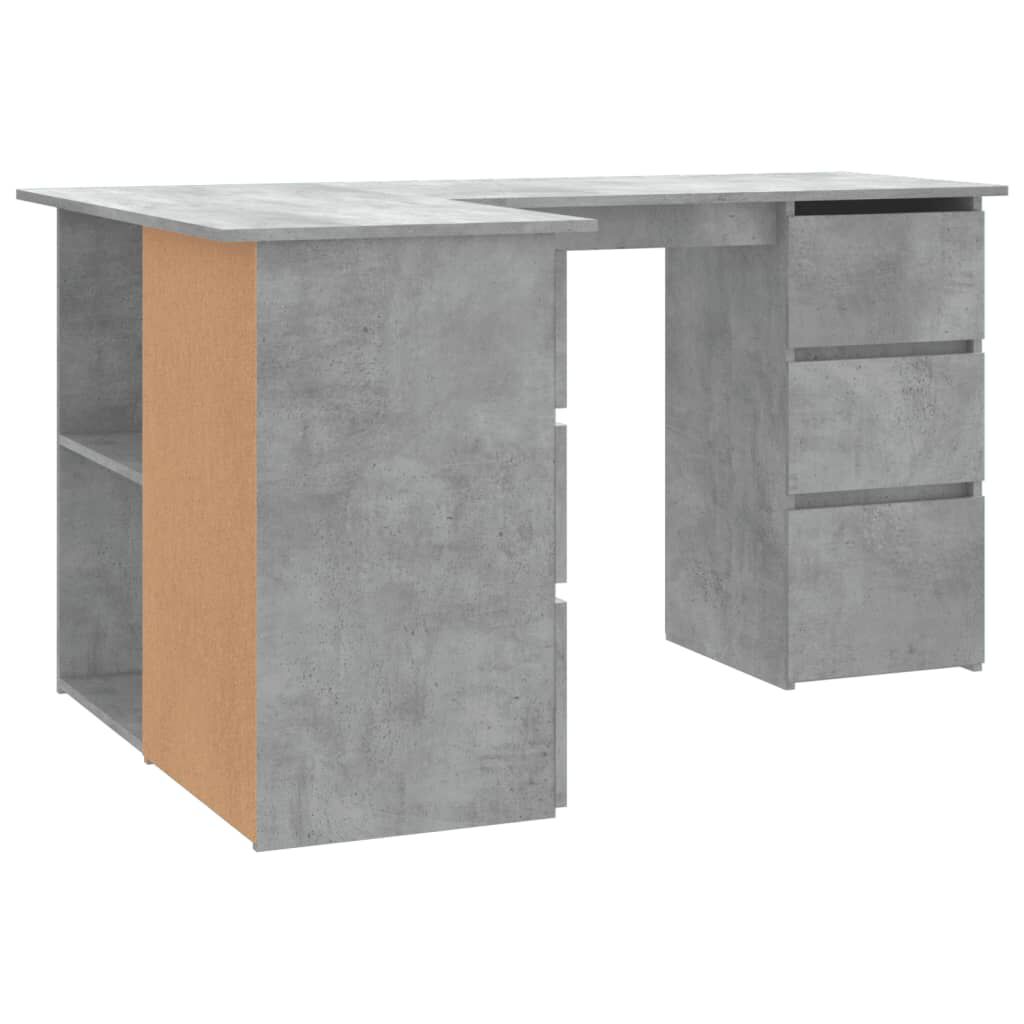 vidaXL Γραφείο Γωνιακό Γκρι Σκυροδέματος 145x100x76 εκ. Επεξ. Ξύλο