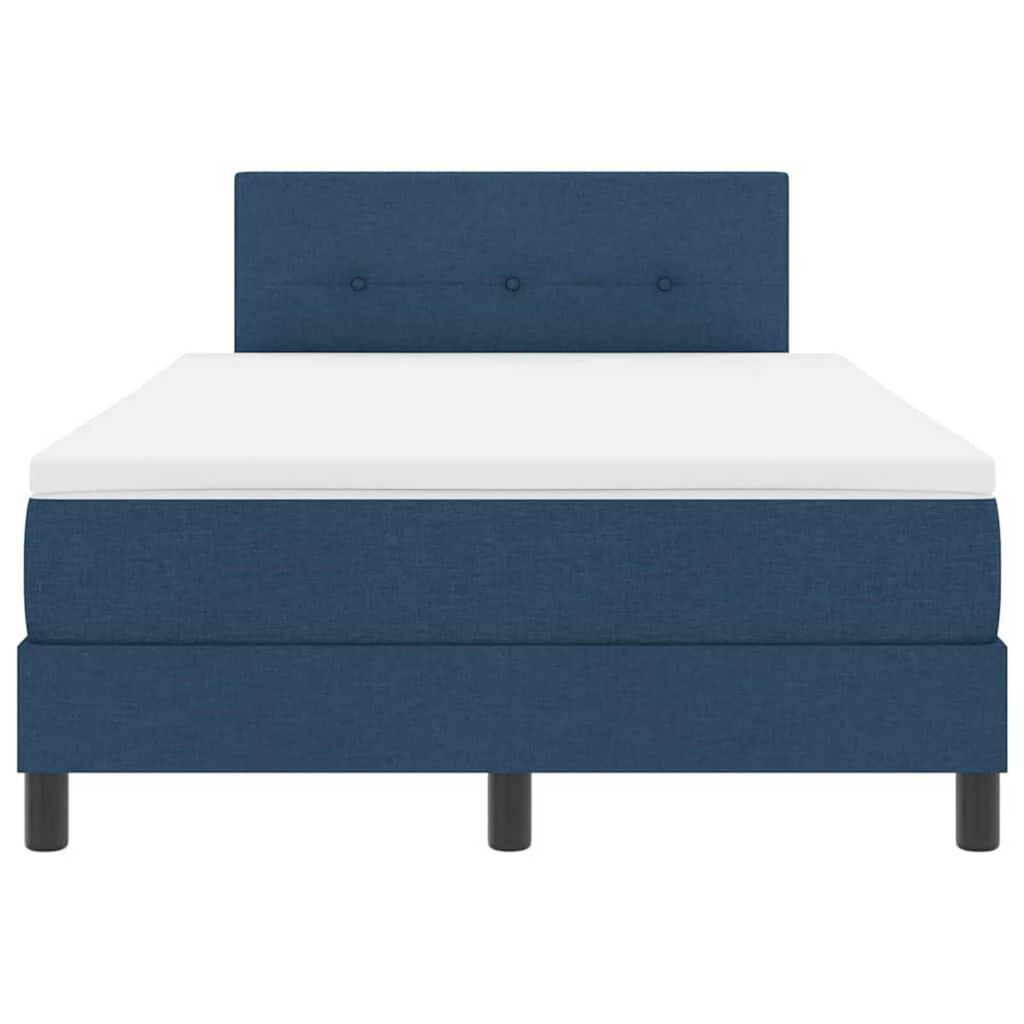 vidaXL Κρεβάτι με ελατήρια με στρώμα Μπλε 120 x 200 cm ύφασμα