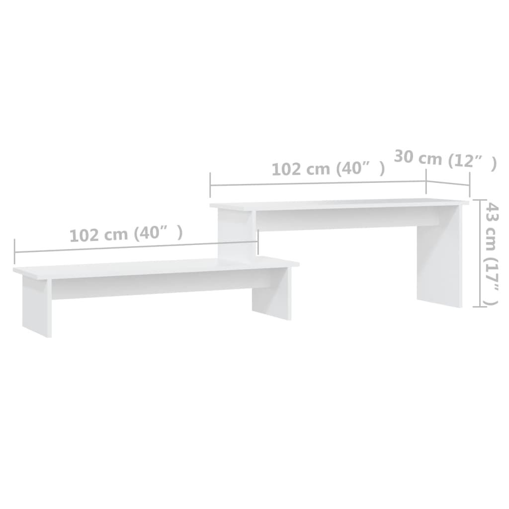 vidaXL Έπιπλο Τηλεόρασης Λευκό 180 x 30 x 43 εκ. από Επεξ. Ξύλο