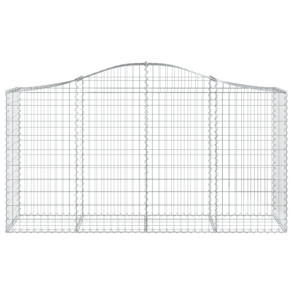 vidaXL Συρματοκιβώτια Τοξωτά 2 τεμ. 200x50x100/120 εκ. Γαλβαν. Ατσάλι