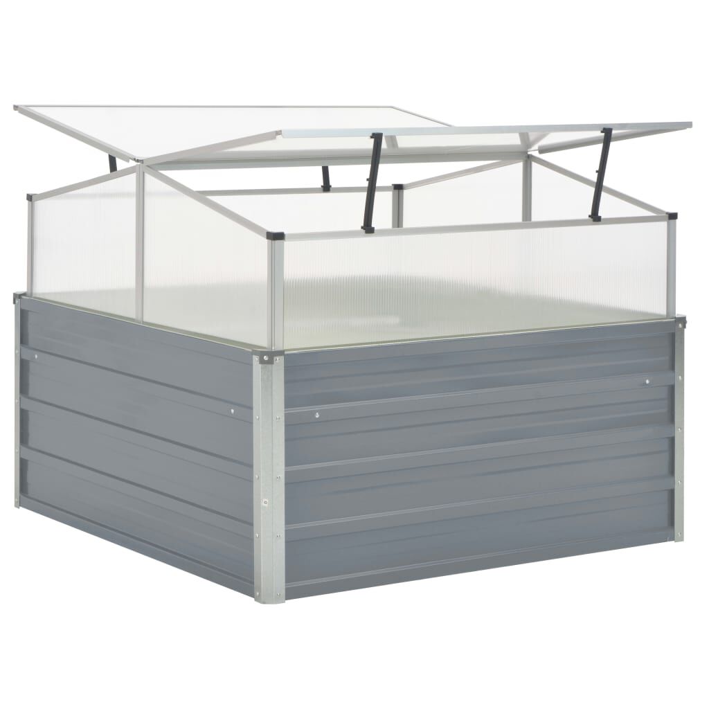vidaXL Θερμοκήπιο Γκρι 100 x 100 x 85 εκ. από Γαλβανισμένο Χάλυβα