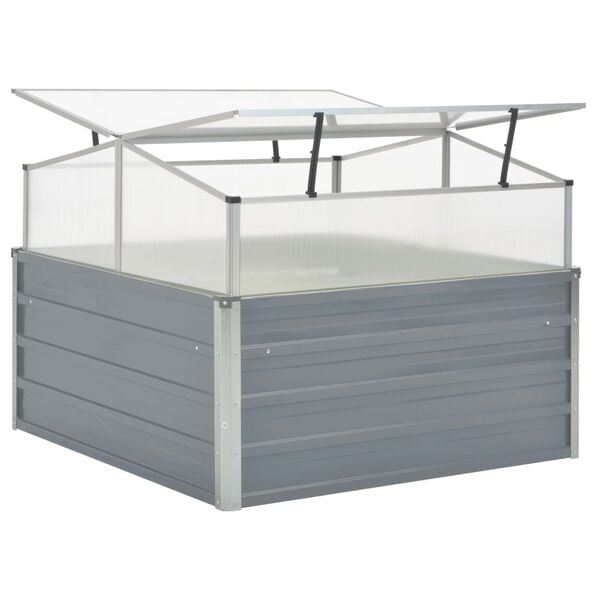 vidaXL Θερμοκήπιο Γκρι 100 x 100 x 85 εκ. από Γαλβανισμένο Χάλυβα