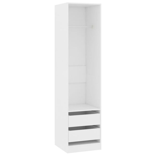 vidaXL Ντουλάπα με Συρτάρια Λευκή 50 x 50 x 200 εκ. από Επεξ. Ξύλο