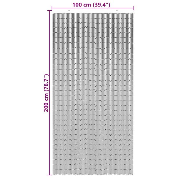 vidaXL Έντομο κουρτίνα πόρτας Σκούρο γκρι 100x200 cm Μπαμπού