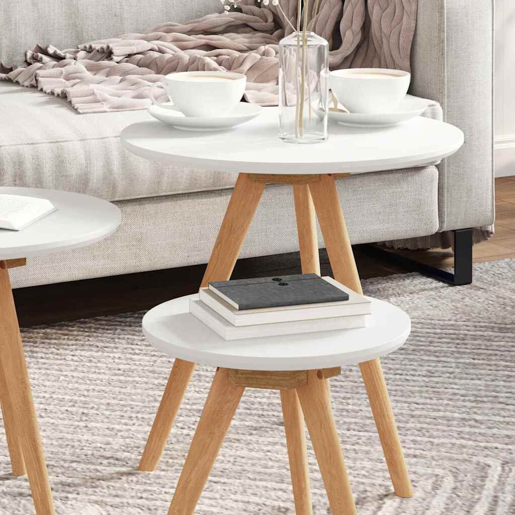 vidaXL Τραπεζάκι σαλονιού Καφέ 50 x 50 x 46 εκ Μασίφ ξύλο καρυδιάς