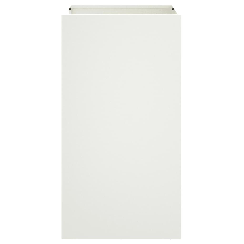 vidaXL Ζαρντινιέρα Λευκή 42x38x75 εκ. από Χάλυβα