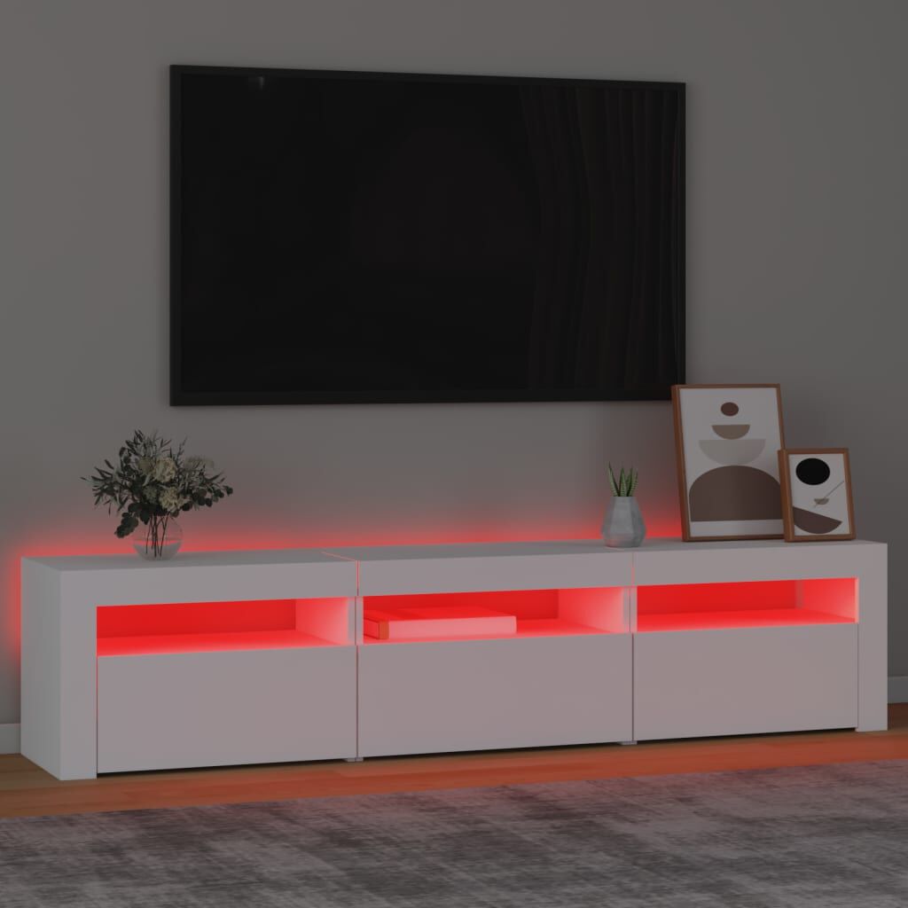 vidaXL Έπιπλο Τηλεόρασης με LED Λευκό 180 x 35 x 40 εκ.