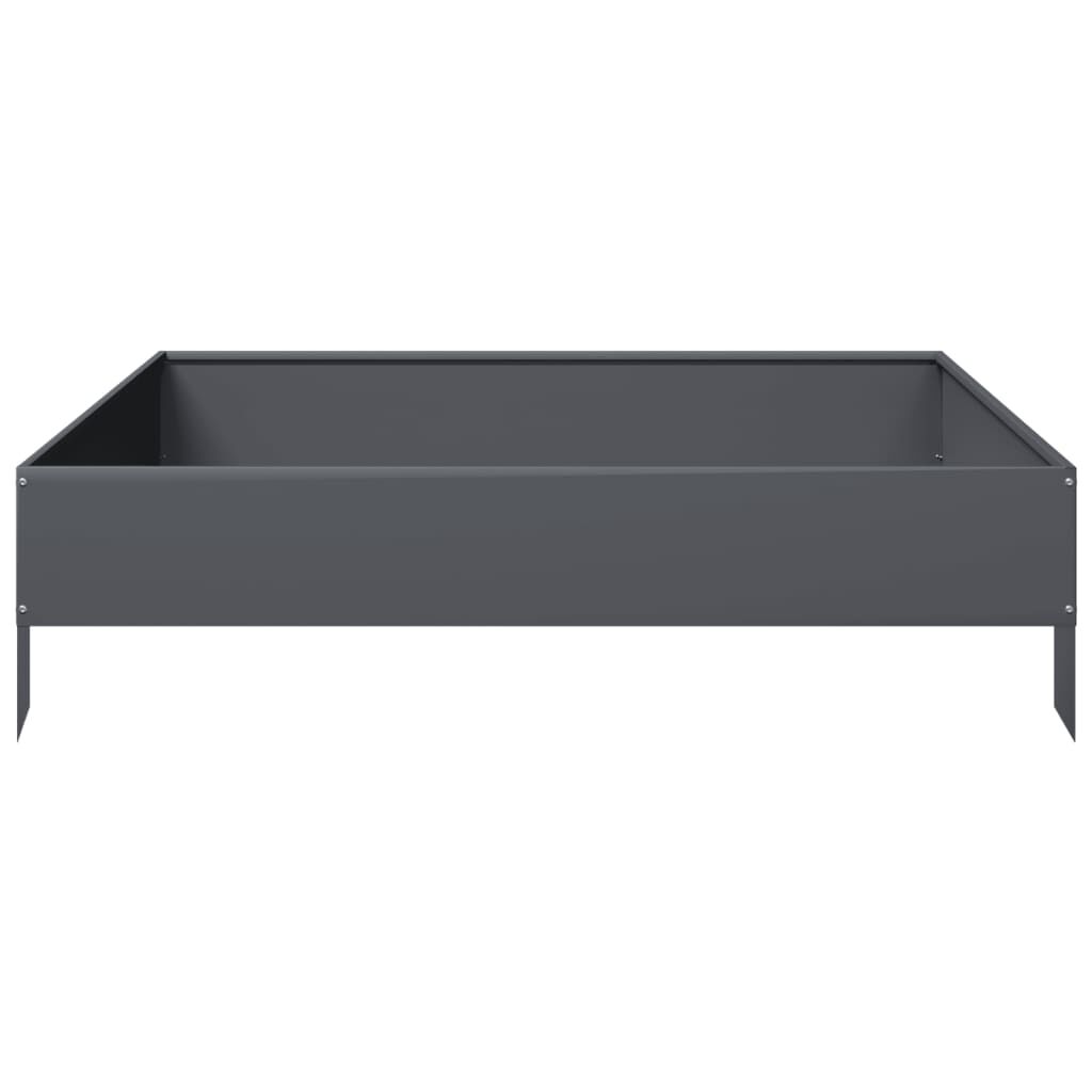 vidaXL Ζαρντινιέρα Υπερυψωμένη Ανθρακί 100x100x26 εκ. Ατσάλι
