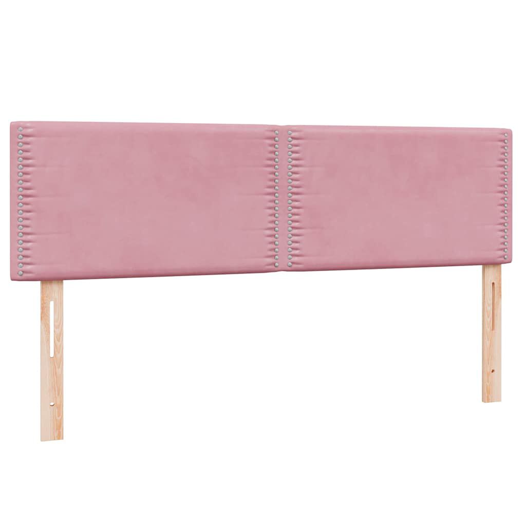 vidaXL Box Spring κρεβάτι με στρώμα ροζ 140x220 cm Βελούδινο