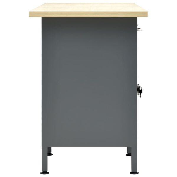 vidaXL Πάγκος Εργασίας Μαύρος 160 x 60 x 85 εκ. Ατσάλινος