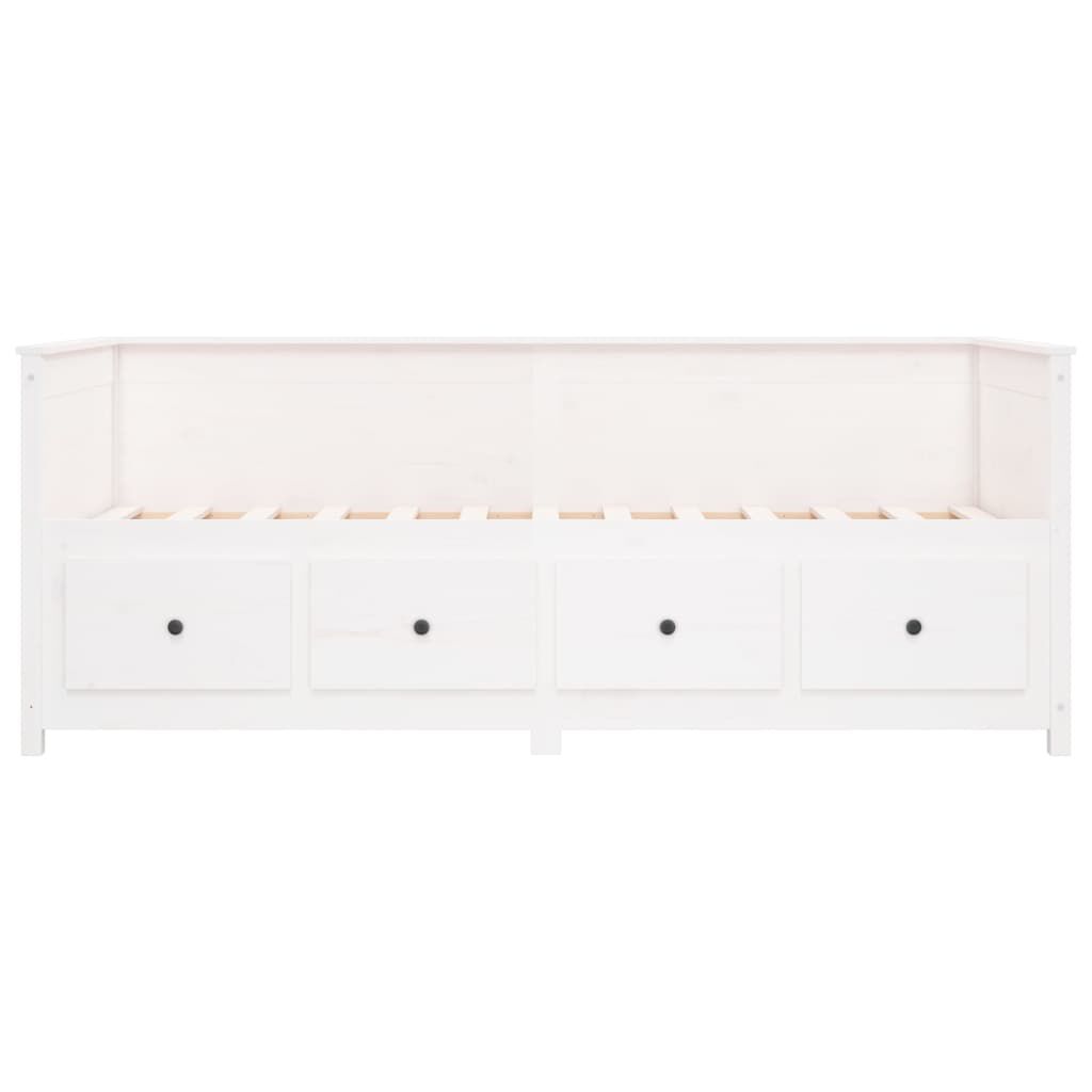 vidaXL Κρεβάτι ημέρας χωρίς στρώμα Λευκό 75x190 cm Στερεό ξύλο πεύκο