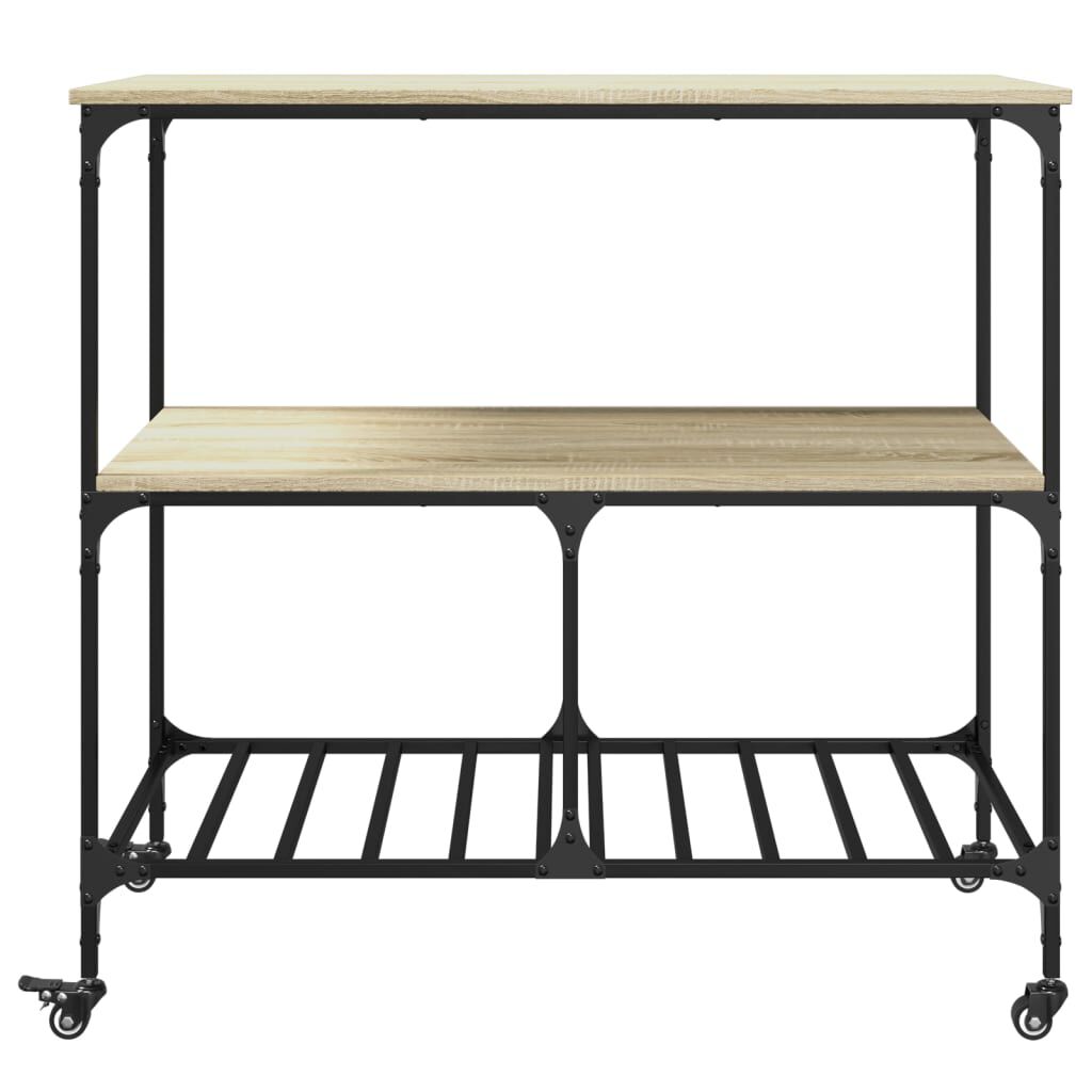 vidaXL Τρόλεϊ Κουζίνας Sonoma Δρυς 100x50x95 εκ. Επεξεργασμένο Ξύλο