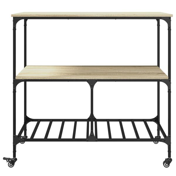 vidaXL Τρόλεϊ Κουζίνας Sonoma Δρυς 100x50x95 εκ. Επεξεργασμένο Ξύλο