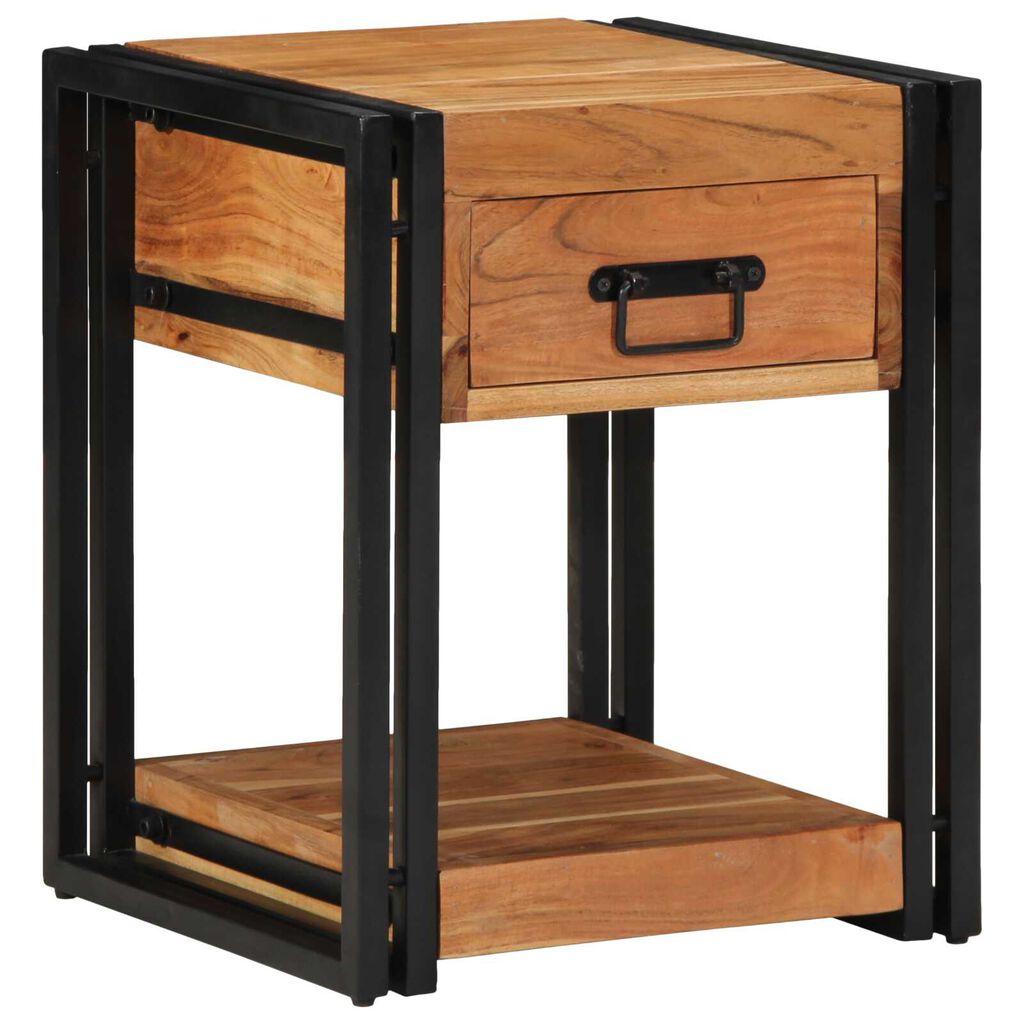 vidaXL Κομοδίνο με συρτάρι Καφέ 40 x 40 x 50 cm Μασίφ ξύλο ακακίας