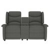 vidaXL Πολυθρόνα Μασάζ Διθέσια & Ποτηροθήκη Ανακλινόμ. Αν. Γκρι Ύφασμα