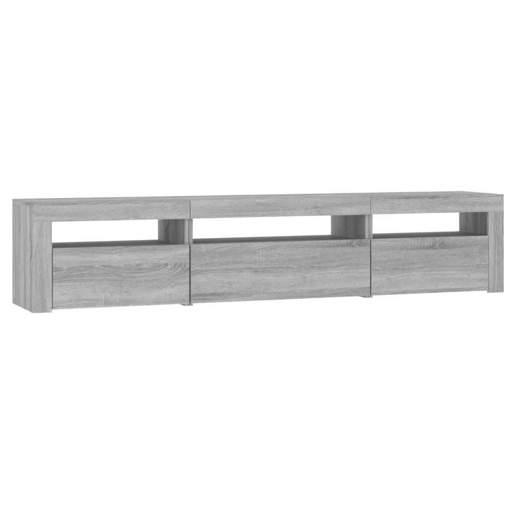 vidaXL Έπιπλο Τηλεόρασης με LED Γκρι Sonoma 195x35x40 εκ.