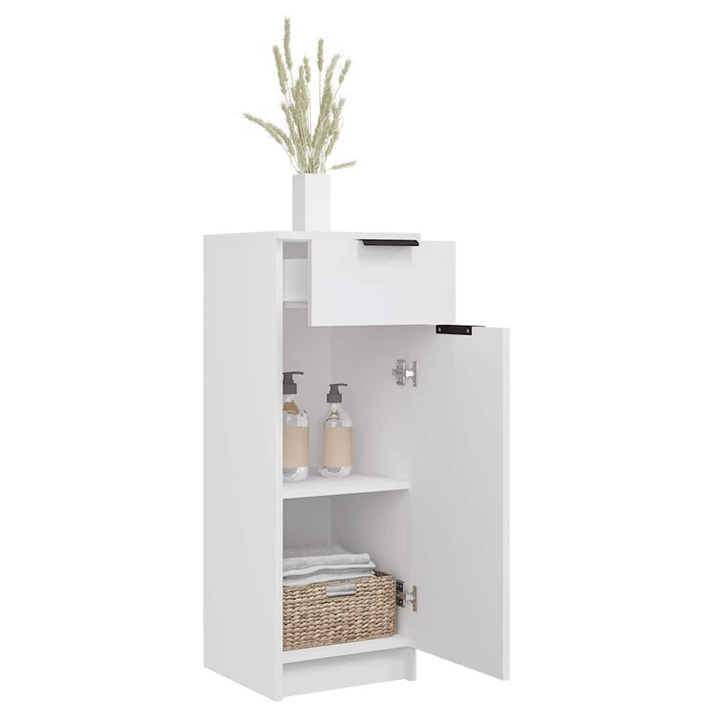 vidaXL Ντουλάπι Μπάνιου Λευκό 32 x 34 x 90 εκ. Επεξεργασμένο Ξύλο