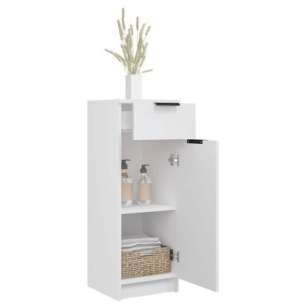 vidaXL Ντουλάπι Μπάνιου Λευκό 32 x 34 x 90 εκ. Επεξεργασμένο Ξύλο