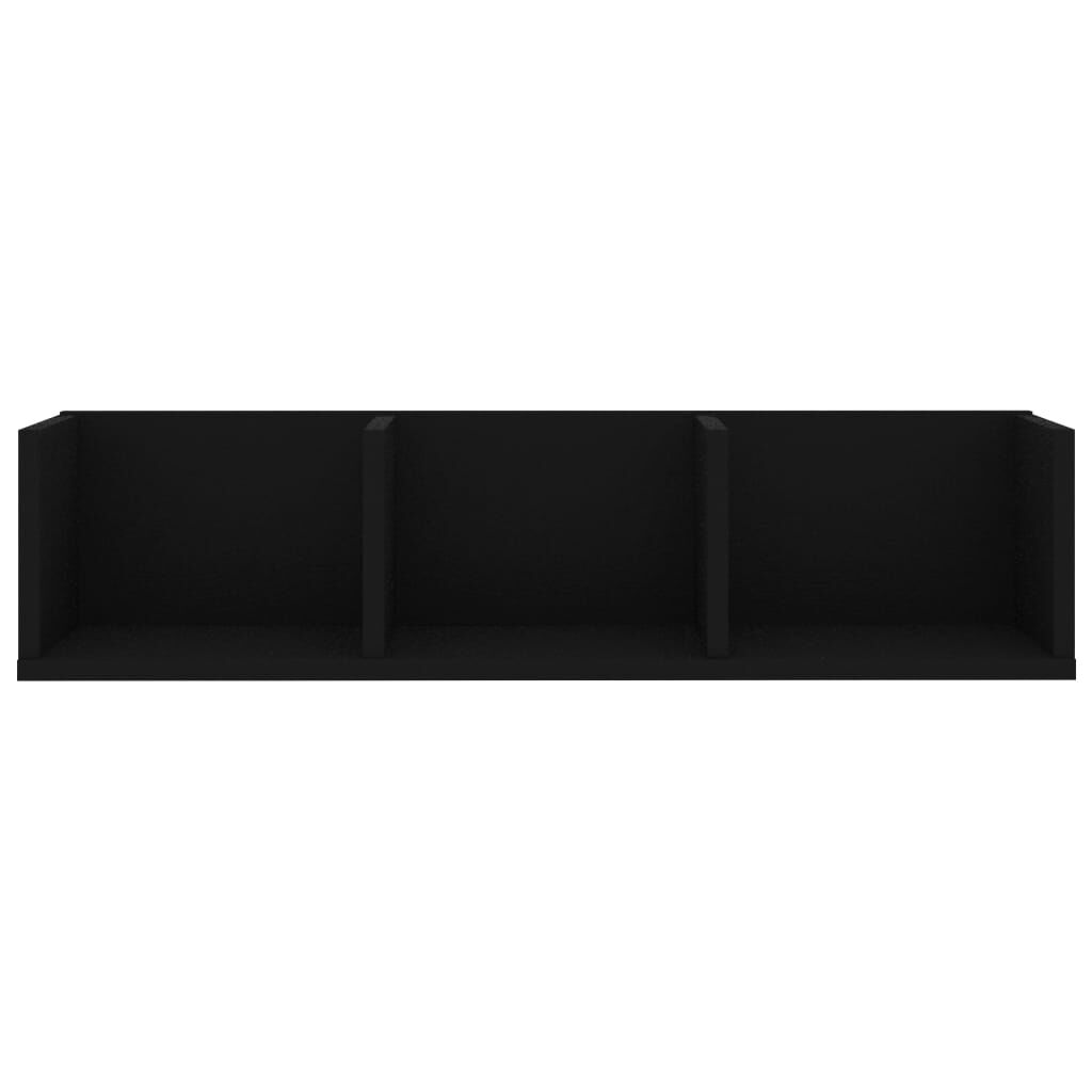 vidaXL Ράφι Τοίχου για CD Μαύρο 75 x 18 x 18 εκ. από Επεξ. Ξύλο