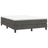 vidaXL Κρεβάτι Boxspring με Στρώμα Σκούρο Γκρι 140x190 εκ. Βελούδινο