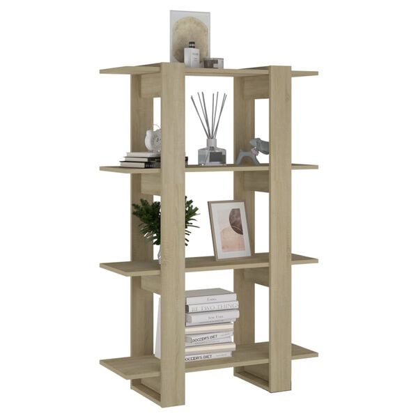 vidaXL Βιβλιοθήκη/Διαχωριστικό Χώρου Sonoma Δρυς 80 x 30 x 123,5 εκ.