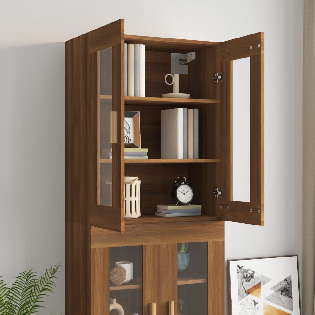 vidaXL Κρεμαστό Ντουλάπι Τοίχου Καφέ Δρυς 69,5x34x90 εκ Επεξ. Ξύλο
