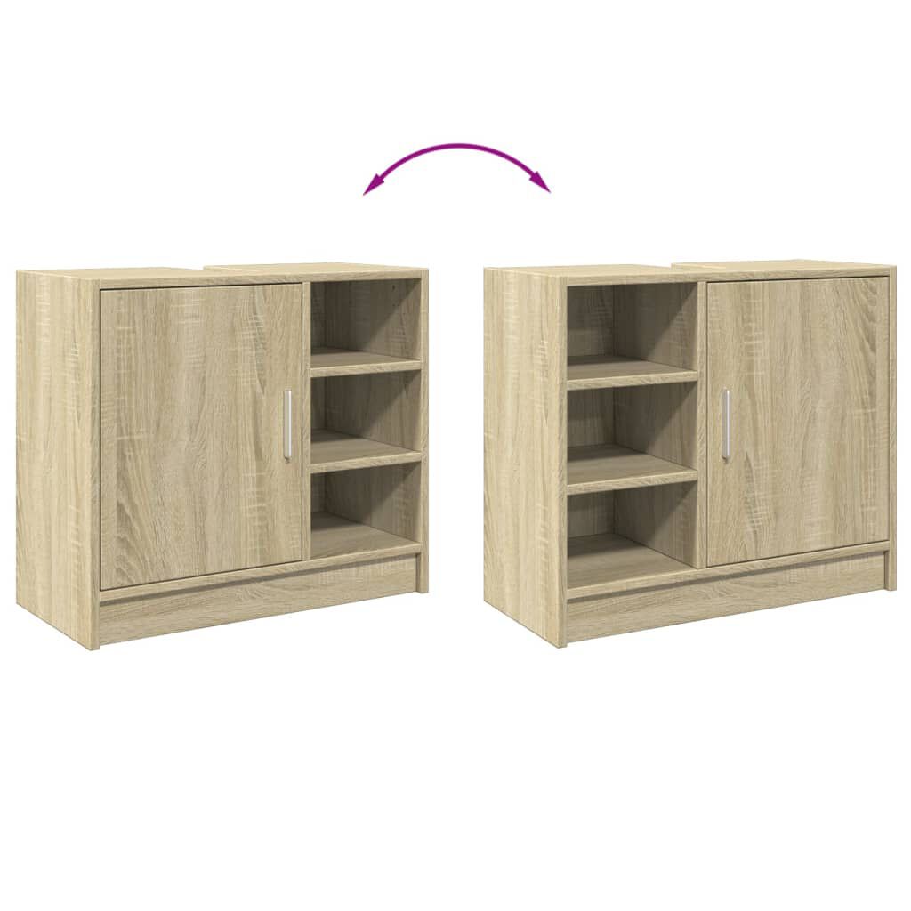 vidaXL Ντουλάπι Νιπτήρα Sonoma Δρυς 63x29x55 εκ. Επεξεργασμένο Ξύλο