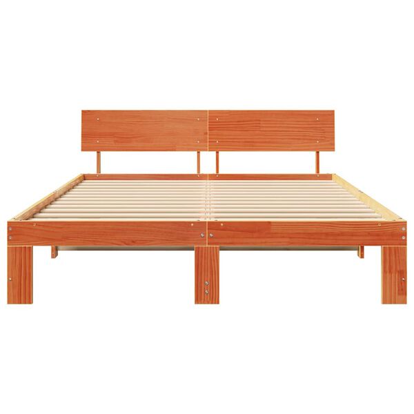 vidaXL Σκελετός Κρεβατιού Καφέ 160 x 200 cm Μασίφ ξύλο πεύκου