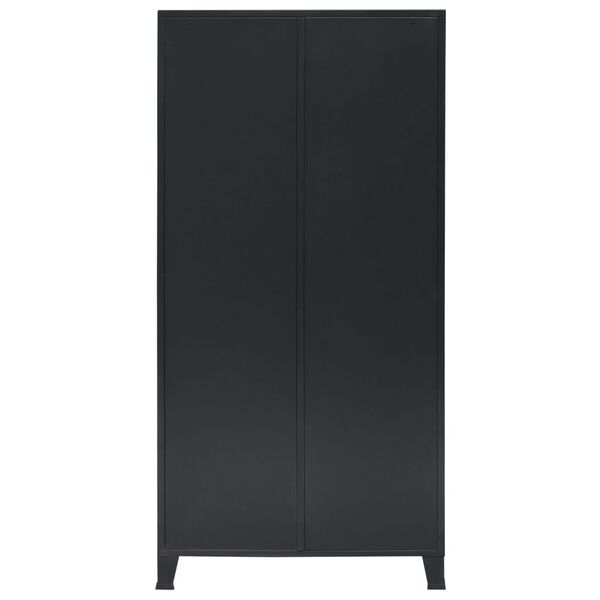 vidaXL Ντουλάπα με Βιομηχανικό Στιλ Μαύρη 90 x 40 x 180 εκ. Μεταλλική