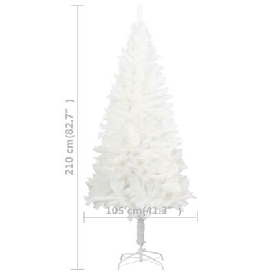 vidaXL Χριστουγεν. Δέντρο Προφωτισμένο Τεχνητό Μπάλες Λευκό 210 εκ.