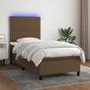 vidaXL &Kappa;&rho;&epsilon;&beta;ά&tau;&iota; Boxspring &mu;&epsilon; &Sigma;&tau;&rho;ώ&mu;&alpha; & LED &Sigma;&kappa;.&Kappa;&alpha;&phi;έ 90x200 &epsilon;&kappa;. &Upsilon;&phi;&alpha;&sigma;&mu;ά&tau;&iota;&nu;&omicron;