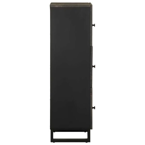 vidaXL Ντουλάπι Μαύρο 40 x 33 x 110 εκ. από Μασίφ Ξύλο Μάνγκο