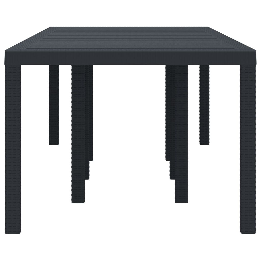 vidaXL Κήπος Τραπέζι Ανθρακί 250x100x73 εκ. Πολυ Ράτταν