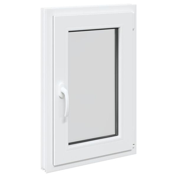 vidaXL Παράθυρο Υπογείου "RISOR" 50x75 εκ. Ανακλινόμενο & Περιστρεφόμενο DIN Δεξιό Λευκό