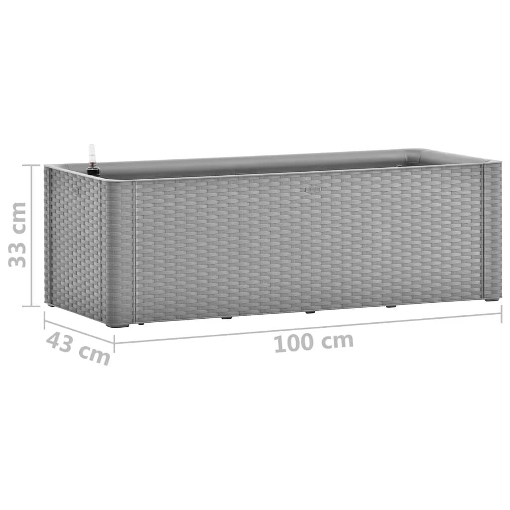 vidaXL Ζαρντινιέρα Κήπου Γκρι 100x43x33 εκ. με Αυτόματο Πότισμα