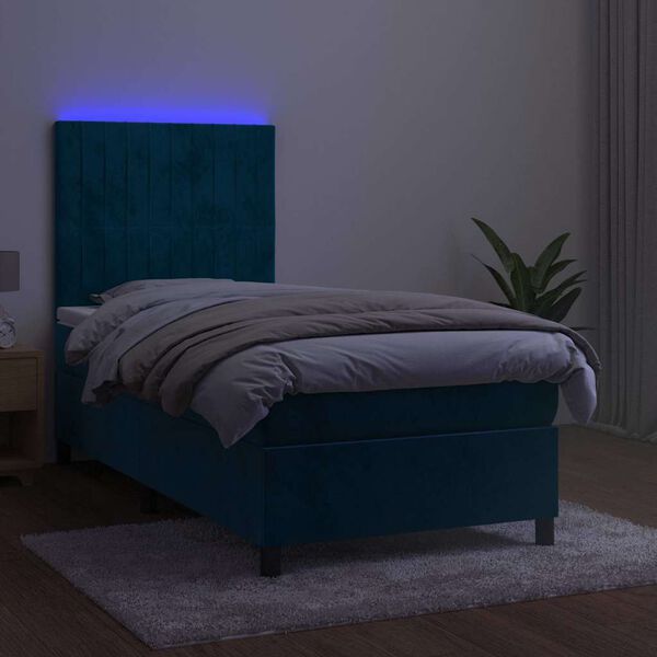 vidaXL &Kappa;&rho;&epsilon;&beta;ά&tau;&iota; Boxspring &mu;&epsilon; &Sigma;&tau;&rho;ώ&mu;&alpha; & LED &Sigma;&kappa;. &Mu;&pi;&lambda;&epsilon; 90x200 &epsilon;&kappa;. &Beta;&epsilon;&lambda;&omicron;ύ&delta;&iota;&nu;&omicron;